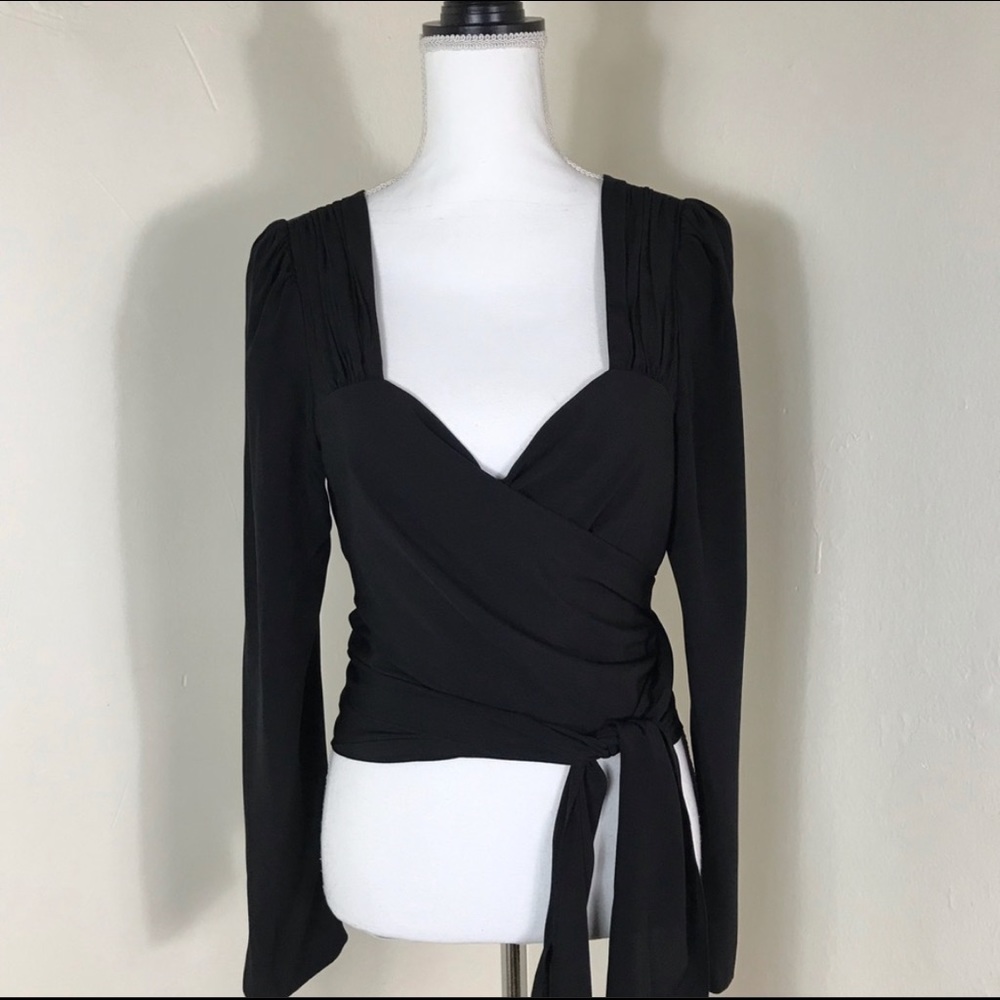Diane Von Furstenberg Carmen silk crop wrap top